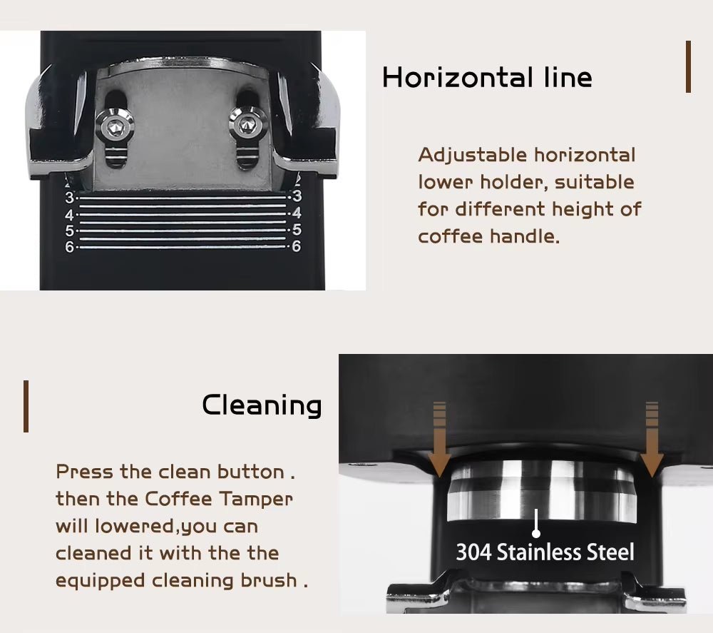 Coffee Tamper | Bean Flat Press | Stainless Steel | 58MM - FLUFFI