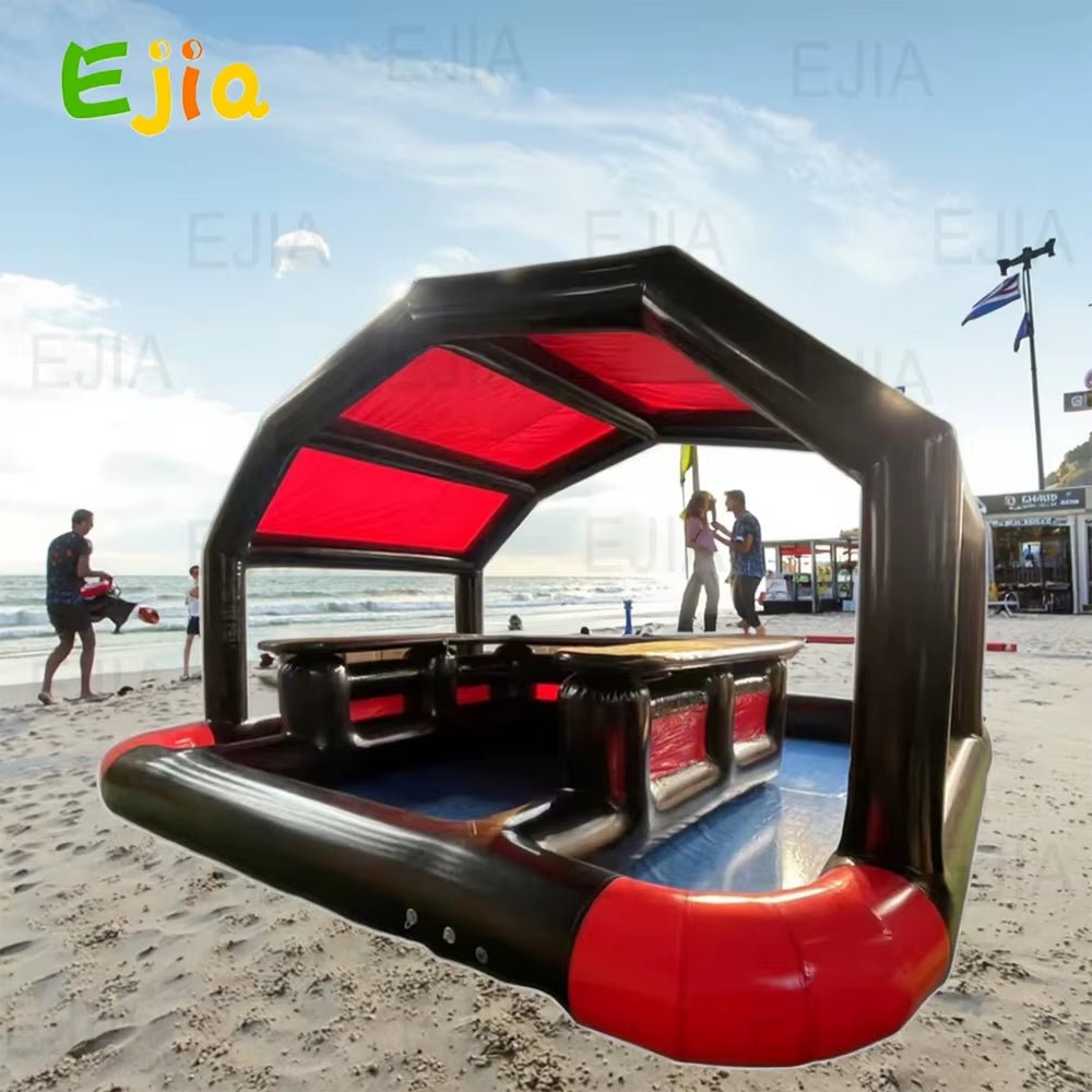 Commercial Awesome Inflatable Pool Bar Inflatable Pub House Water Blow up Pool Bar for Adult Kids Party Event Backyard 20*20Ft - FLUFFI