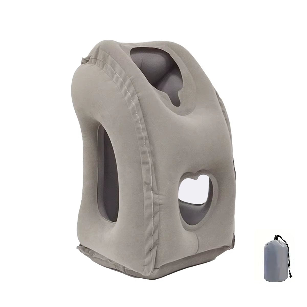 Compact Inflatable Neck Pillow, with Ergonomic Head Support and a Quick - Inflating Valve, Ideal for Flights, Car Rides - FLUFFI