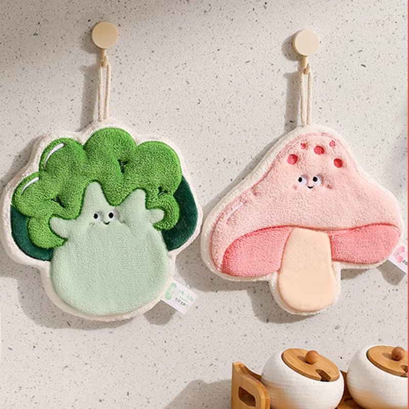 Coral Fleece Hand Towel Cute Cartoon Plush Lanyard Multi - Functional Absorbent Towels Wipe Handkerchief Rag Cleaning Cloth - FLUFFI