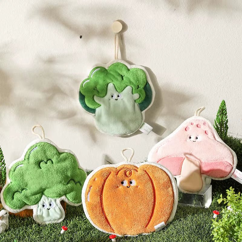 Coral Fleece Hand Towel Cute Cartoon Plush Lanyard Multi - Functional Absorbent Towels Wipe Handkerchief Rag Cleaning Cloth - FLUFFI