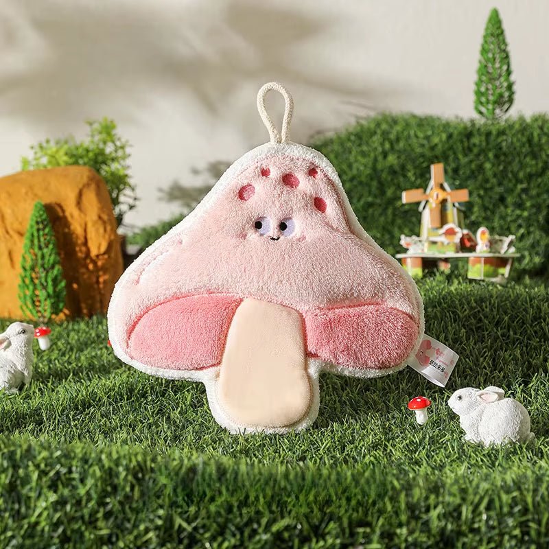 Coral Fleece Hand Towel Cute Cartoon Plush Lanyard Multi - Functional Absorbent Towels Wipe Handkerchief Rag Cleaning Cloth - FLUFFI