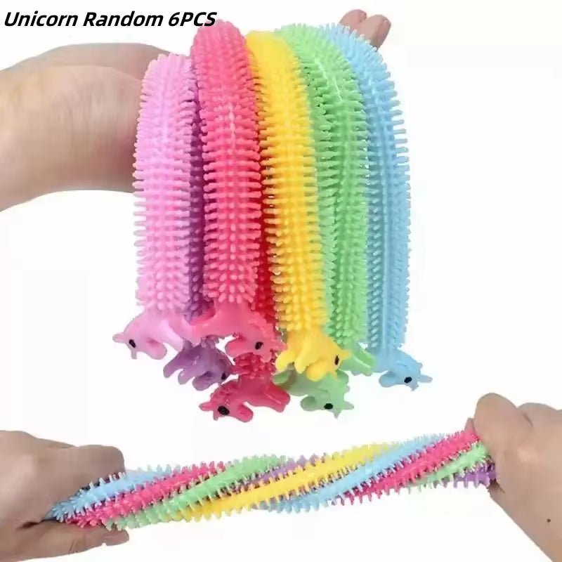 Creative 6 Colors Worm Noodle Stretch String TPR Rope anti Stress Toys String Fidget Autism Vent Toys - FLUFFI