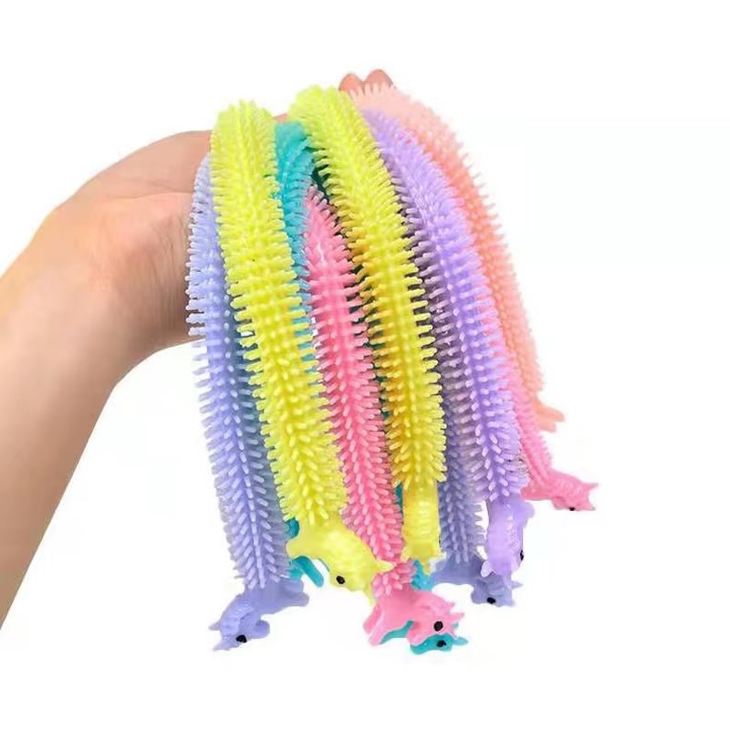 Creative 6 Colors Worm Noodle Stretch String TPR Rope anti Stress Toys String Fidget Autism Vent Toys - FLUFFI