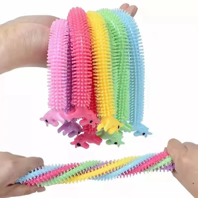 Creative 6 Colors Worm Noodle Stretch String TPR Rope anti Stress Toys String Fidget Autism Vent Toys - FLUFFI