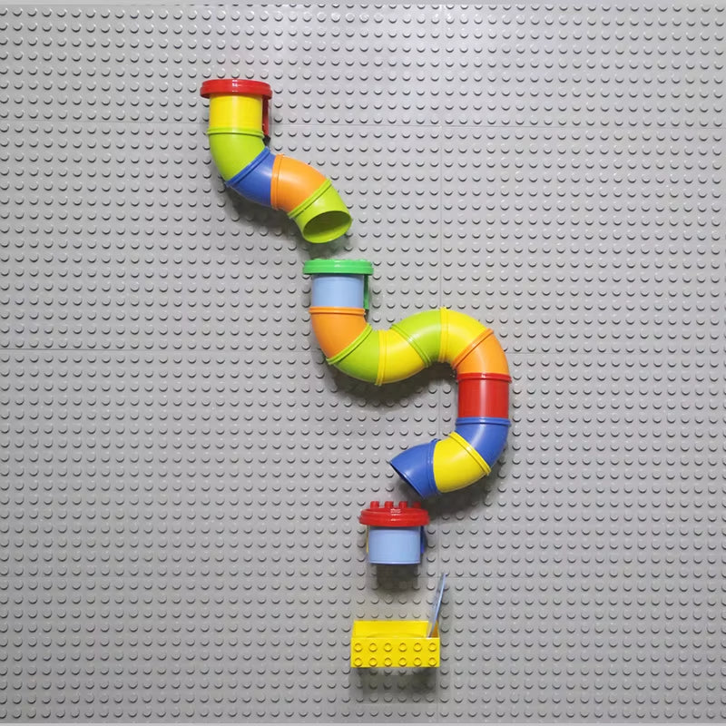 Creative Big Size Building Block Wall Baseplate Designer Marble Race Run Blocks Educational Toys for Kids Christmas Gifts - FLUFFI