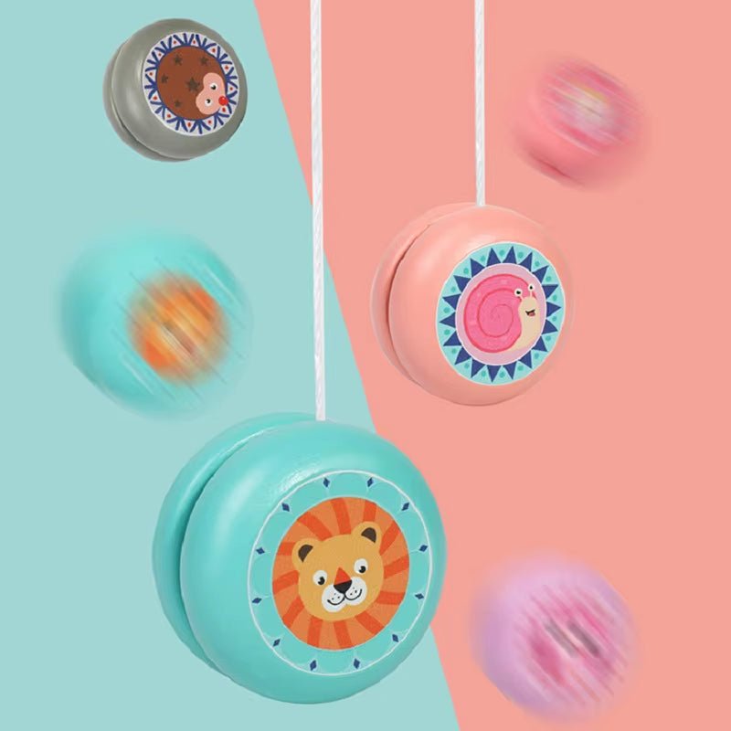 Cute Animal Print Wooden Yoyo Toys Ladybug Toy Kids Yo - Yo Creative Cartoon Unicorn Yo Yo Toys for Children 6Cm Wooden Yo Yo Ball - FLUFFI
