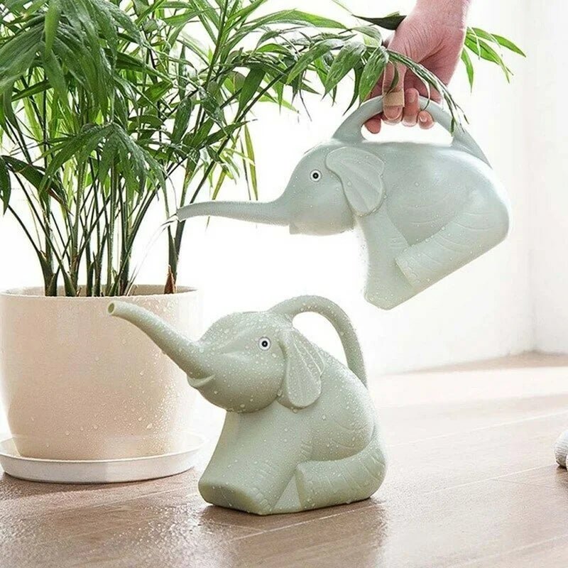 Cute Plastic Elephant Shape Watering Pot Can Plant Outdoor Irrigation Home Accessories Gardening Tools Equipment Garden Supplies - FLUFFI