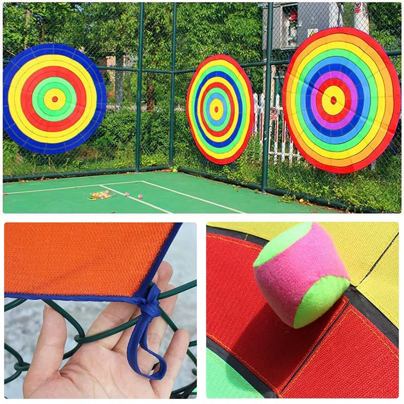 Dartboard Game Set round Cloth Dart Board Outdoor Hrowing Sticky Ball Target Toy with 20 Balls for Parent - Child Interaction Game - FLUFFI