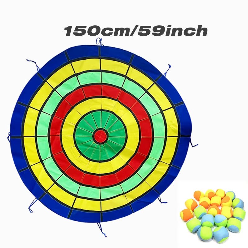 Dartboard Game Set round Cloth Dart Board Outdoor Hrowing Sticky Ball Target Toy with 20 Balls for Parent - Child Interaction Game - FLUFFI