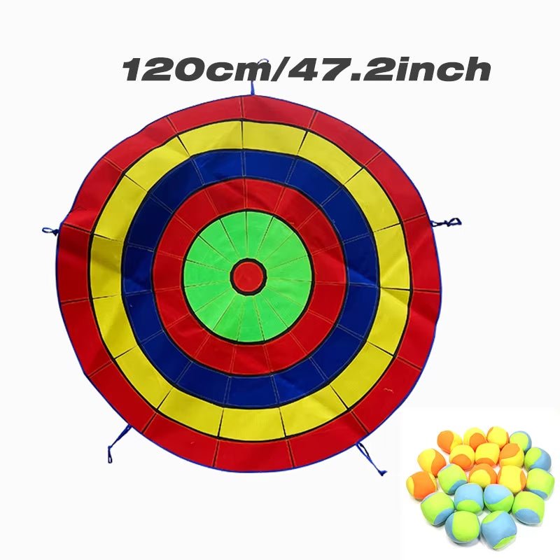Dartboard Game Set round Cloth Dart Board Outdoor Hrowing Sticky Ball Target Toy with 20 Balls for Parent - Child Interaction Game - FLUFFI
