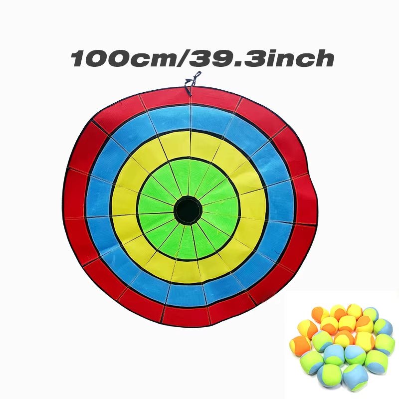 Dartboard Game Set round Cloth Dart Board Outdoor Hrowing Sticky Ball Target Toy with 20 Balls for Parent - Child Interaction Game - FLUFFI