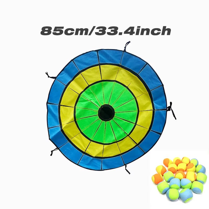 Dartboard Game Set round Cloth Dart Board Outdoor Hrowing Sticky Ball Target Toy with 20 Balls for Parent - Child Interaction Game - FLUFFI
