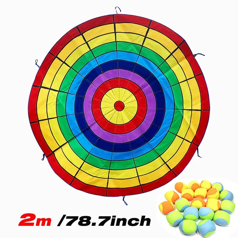 Dartboard Game Set round Cloth Dart Board Outdoor Hrowing Sticky Ball Target Toy with 20 Balls for Parent - Child Interaction Game - FLUFFI