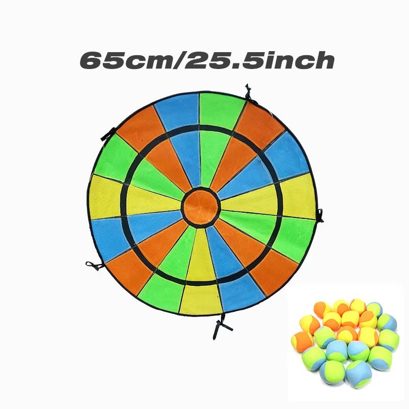 Dartboard Game Set round Cloth Dart Board Outdoor Hrowing Sticky Ball Target Toy with 20 Balls for Parent - Child Interaction Game - FLUFFI