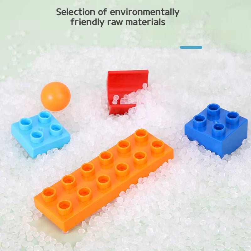 Dinosaur Marble Balls Building Blocks - Race Run Track - Model Construction Stack - FLUFFI