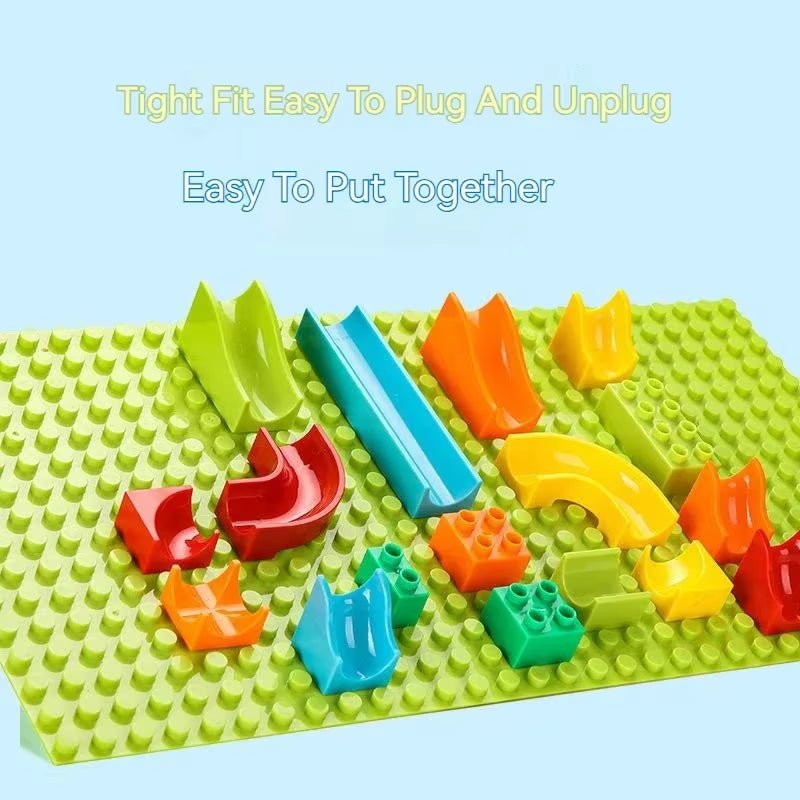 Dinosaur Marble Balls Building Blocks - Race Run Track - Model Construction Stack - FLUFFI
