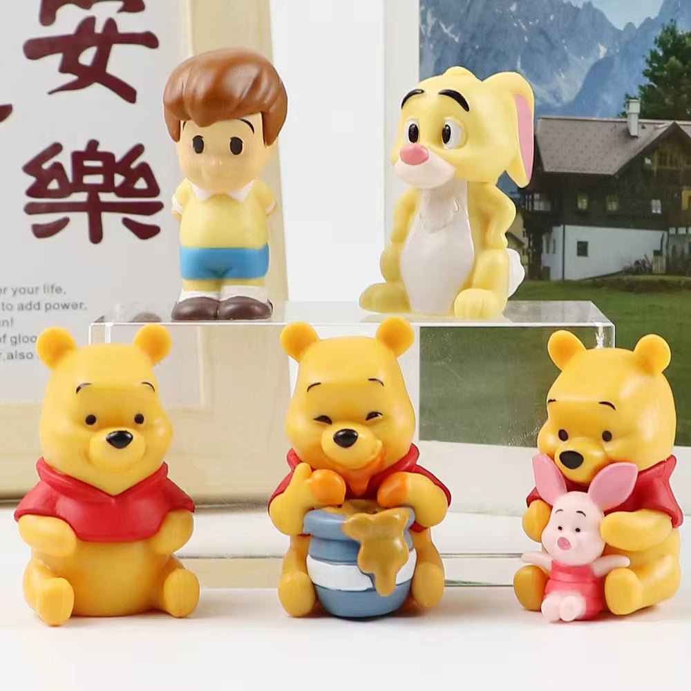 Disney 10Pcs/Set Anime Figure Winnie the Pooh Tigger Eeyore Owl Piglet Birthday Girl Boys Collectible Figurines Cake Decoration - FLUFFI