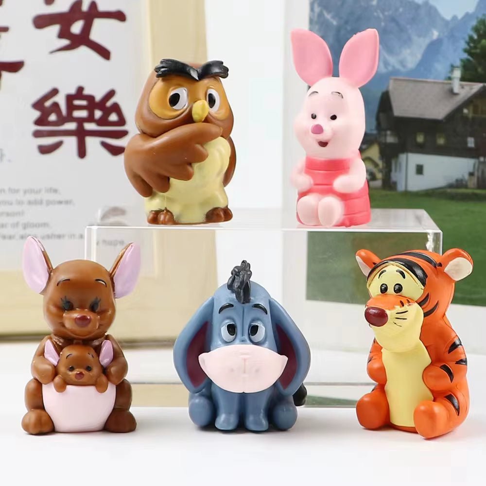 Disney 10Pcs/Set Anime Figure Winnie the Pooh Tigger Eeyore Owl Piglet Birthday Girl Boys Collectible Figurines Cake Decoration - FLUFFI