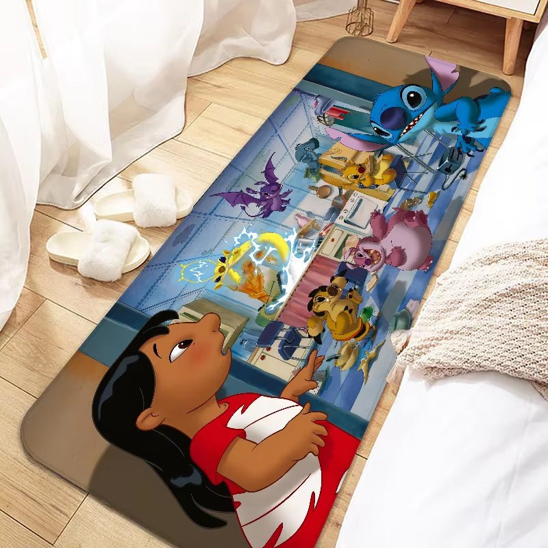 Disney Cute Cartoon Stitch Door Mat Entrance Non - Slip Doormat Washable Kitchen Carpet Living Room Hallway Rugs Bathroom Bath - FLUFFI