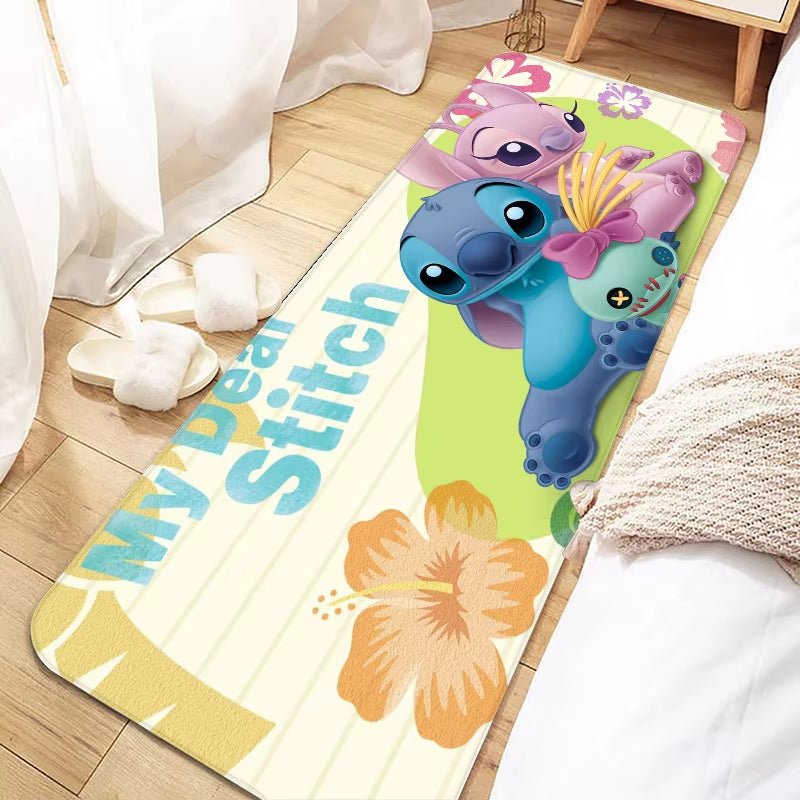 Disney Cute Cartoon Stitch Door Mat Entrance Non - Slip Doormat Washable Kitchen Carpet Living Room Hallway Rugs Bathroom Bath - FLUFFI