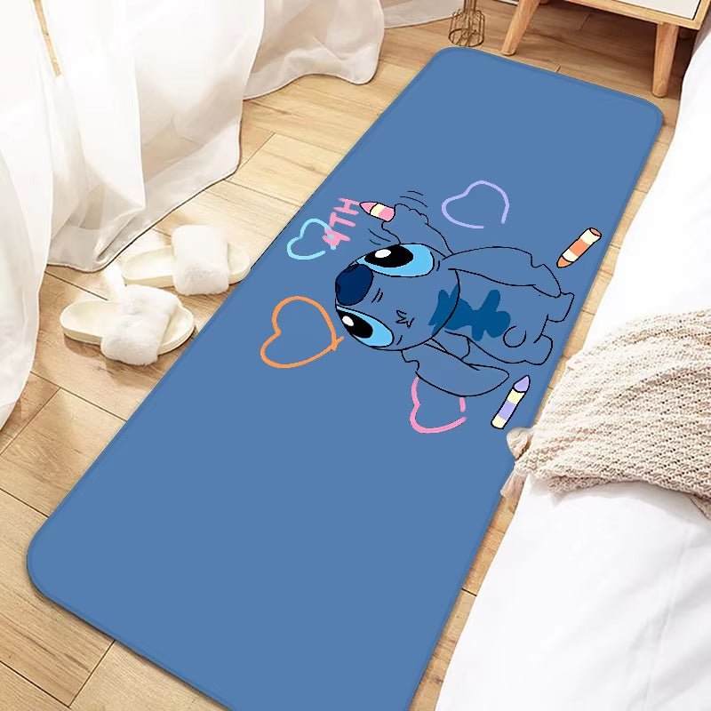 Disney Cute Cartoon Stitch Door Mat Entrance Non - Slip Doormat Washable Kitchen Carpet Living Room Hallway Rugs Bathroom Bath - FLUFFI
