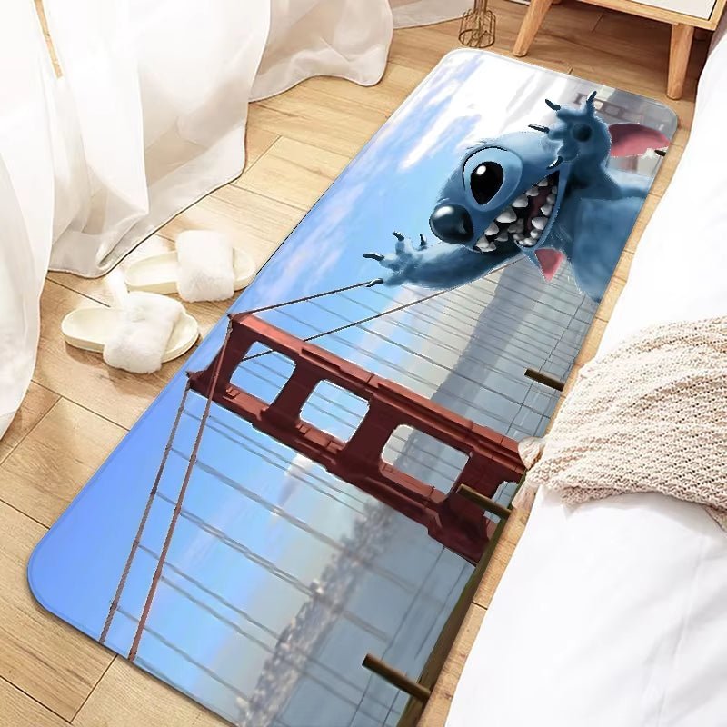 Disney Cute Cartoon Stitch Door Mat Entrance Non - Slip Doormat Washable Kitchen Carpet Living Room Hallway Rugs Bathroom Bath - FLUFFI