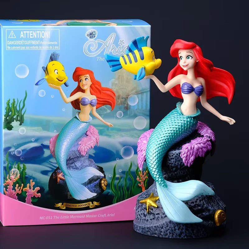 Disney Princess Ariel Anime Little Mermaid Action Figure Toys Ariel Pvc Collection Room Car - FLUFFI