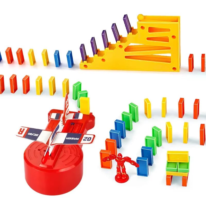 Domino Blocks Board Game: Educational Plastic Model Building Toys for Children - FLUFFI