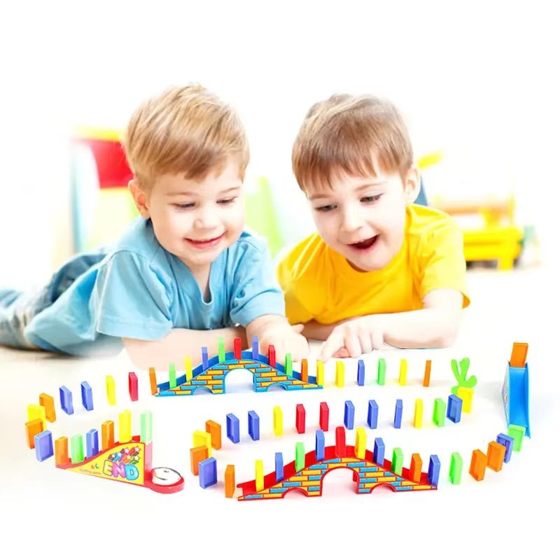 Domino Blocks Board Game: Educational Plastic Model Building Toys for Children - FLUFFI