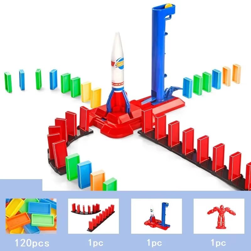 Domino Blocks Board Game: Educational Plastic Model Building Toys for Children - FLUFFI