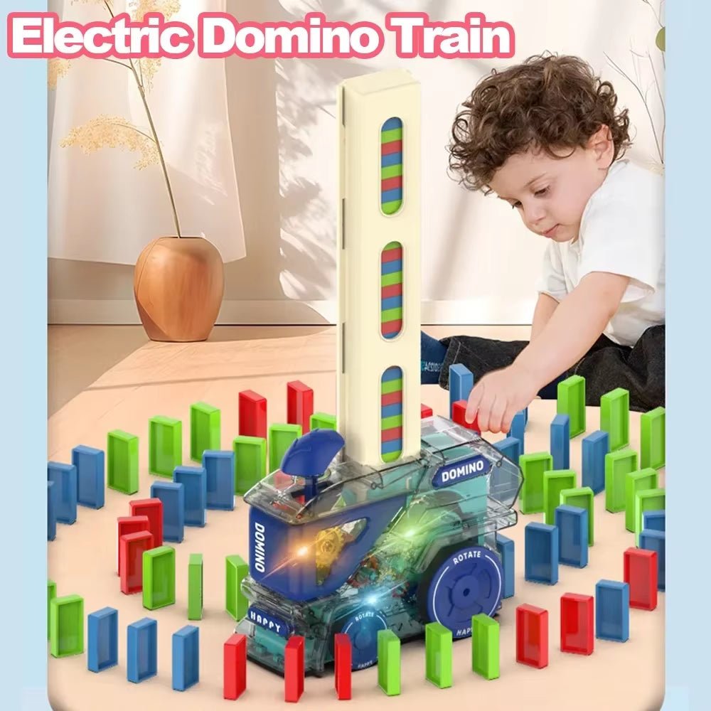 Domino Train - Automatic Laying Dominoes - Set Brick Blocks Kits - FLUFFI