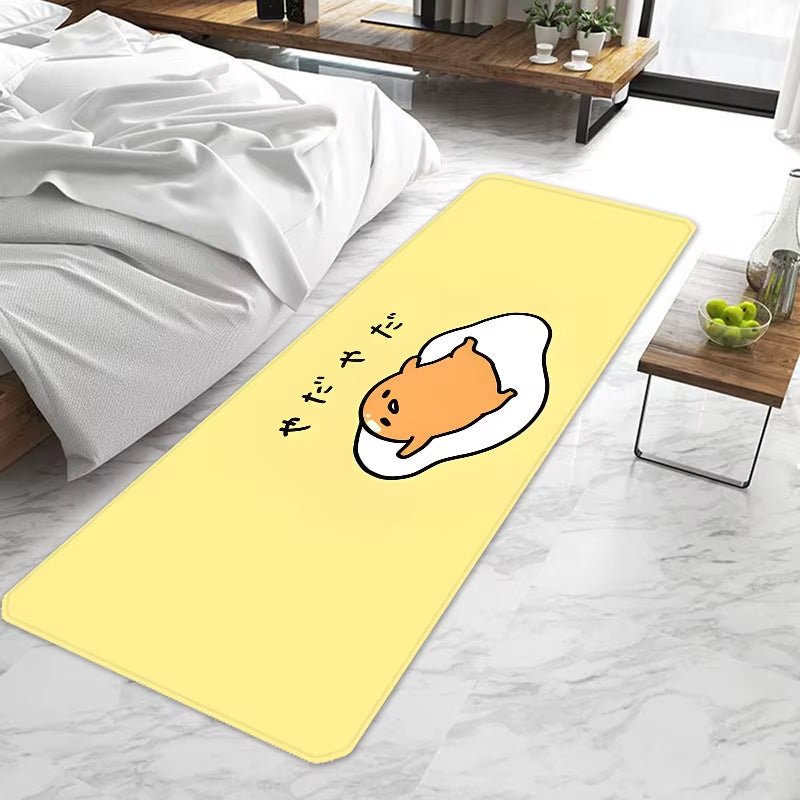 Door Mat Entrance Non - Slip Cute Funny Cartoon Gudetama Washable Kitchen Carpet Living Room Hallway Rugs Door Mats Bathroom Bath - FLUFFI