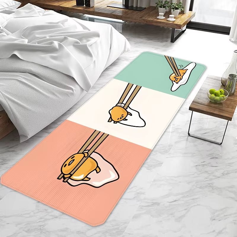 Door Mat Entrance Non - Slip Cute Funny Cartoon Gudetama Washable Kitchen Carpet Living Room Hallway Rugs Door Mats Bathroom Bath - FLUFFI