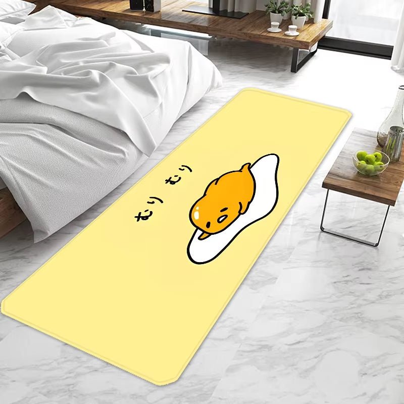 Door Mat Entrance Non - Slip Cute Funny Cartoon Gudetama Washable Kitchen Carpet Living Room Hallway Rugs Door Mats Bathroom Bath - FLUFFI