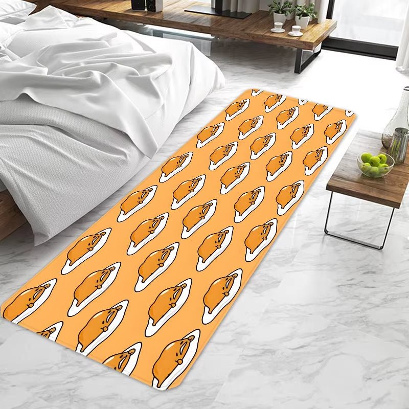 Door Mat Entrance Non - Slip Cute Funny Cartoon Gudetama Washable Kitchen Carpet Living Room Hallway Rugs Door Mats Bathroom Bath - FLUFFI