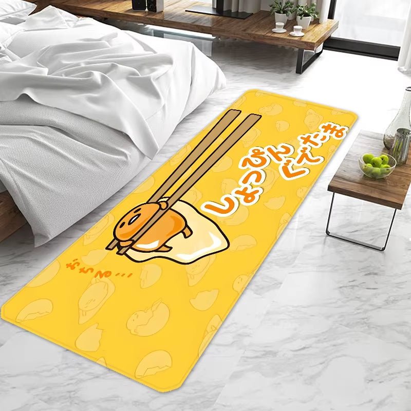 Door Mat Entrance Non - Slip Cute Funny Cartoon Gudetama Washable Kitchen Carpet Living Room Hallway Rugs Door Mats Bathroom Bath - FLUFFI