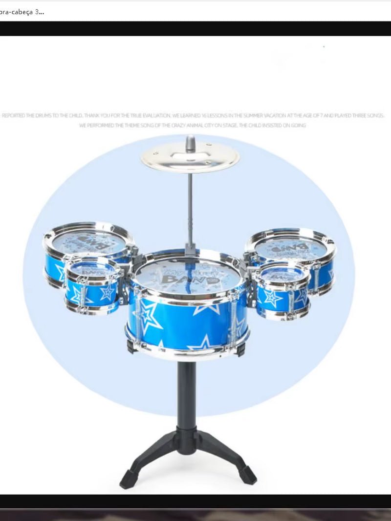 Drum Sets for Children Beginners Children'S Toys Dynamic Jazz Drums for Western Percussion Instrument - FLUFFI
