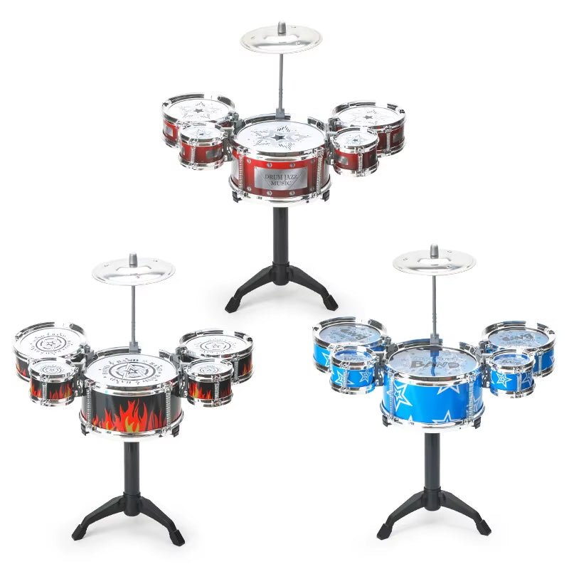 Drum Sets for Children Beginners Children'S Toys Dynamic Jazz Drums for Western Percussion Instrument - FLUFFI