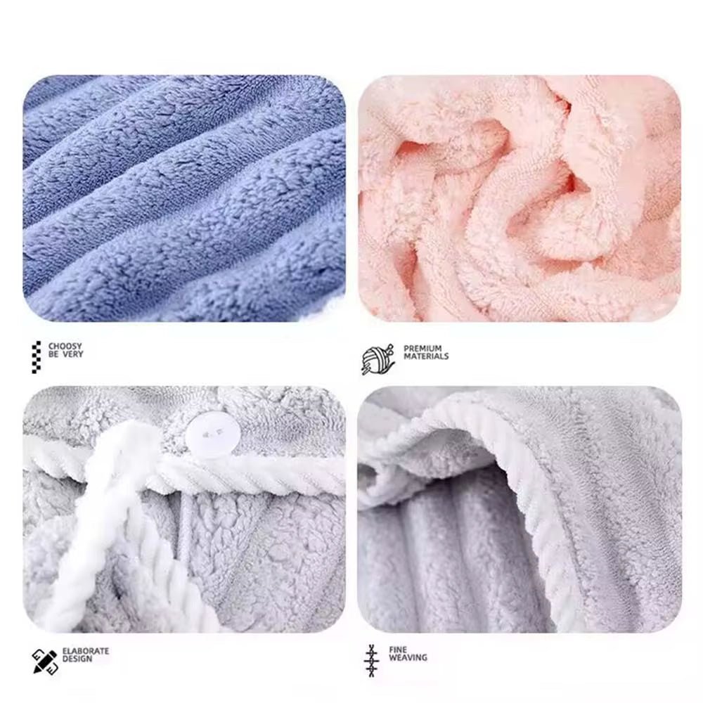 Dry Hair Cap for Women, Thickened and Super Absorbent Headscarf for Wiping Hair, Quick Drying Cap, Dry Hair Towel - FLUFFI
