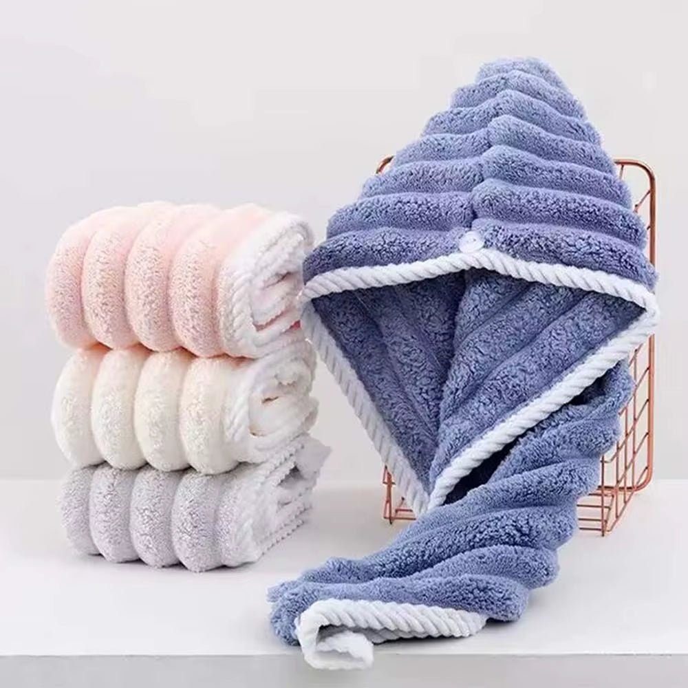 Dry Hair Cap for Women, Thickened and Super Absorbent Headscarf for Wiping Hair, Quick Drying Cap, Dry Hair Towel - FLUFFI