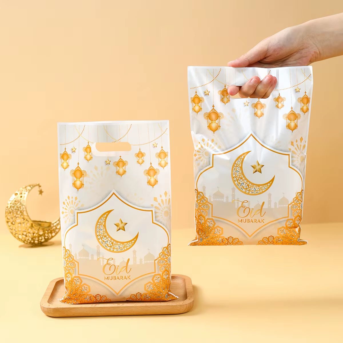 Eid Mubarak Gift Bags Plastic Candy Cookie Bag Ramadan Decoration 2025 for Home Islamic Muslim Party Supplies Eid Gifts - FLUFFI