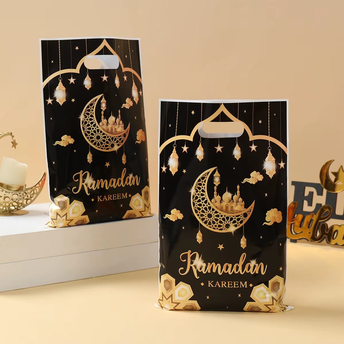 Eid Mubarak Gift Bags Plastic Candy Cookie Bag Ramadan Decoration 2025 for Home Islamic Muslim Party Supplies Eid Gifts - FLUFFI
