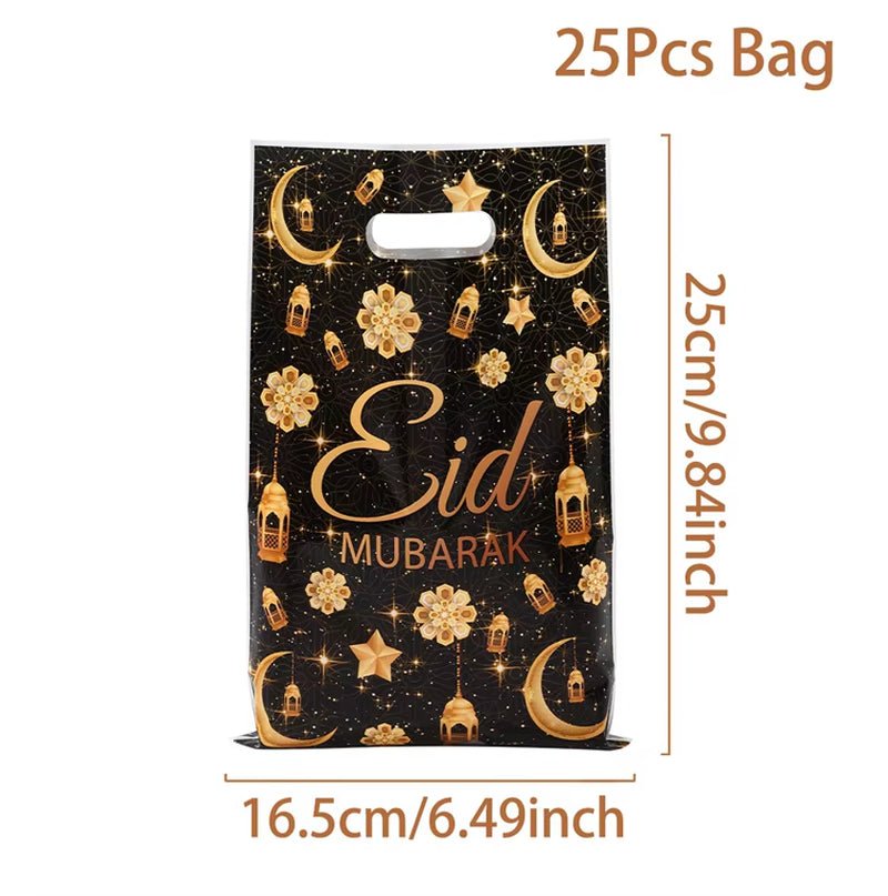 Eid Mubarak Gift Bags Plastic Candy Cookie Bag Ramadan Decoration 2025 for Home Islamic Muslim Party Supplies Eid Gifts - FLUFFI