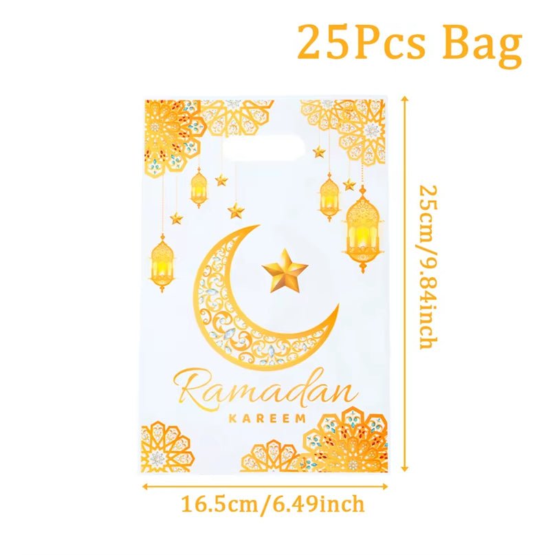 Eid Mubarak Gift Bags Plastic Candy Cookie Bag Ramadan Decoration 2025 for Home Islamic Muslim Party Supplies Eid Gifts - FLUFFI