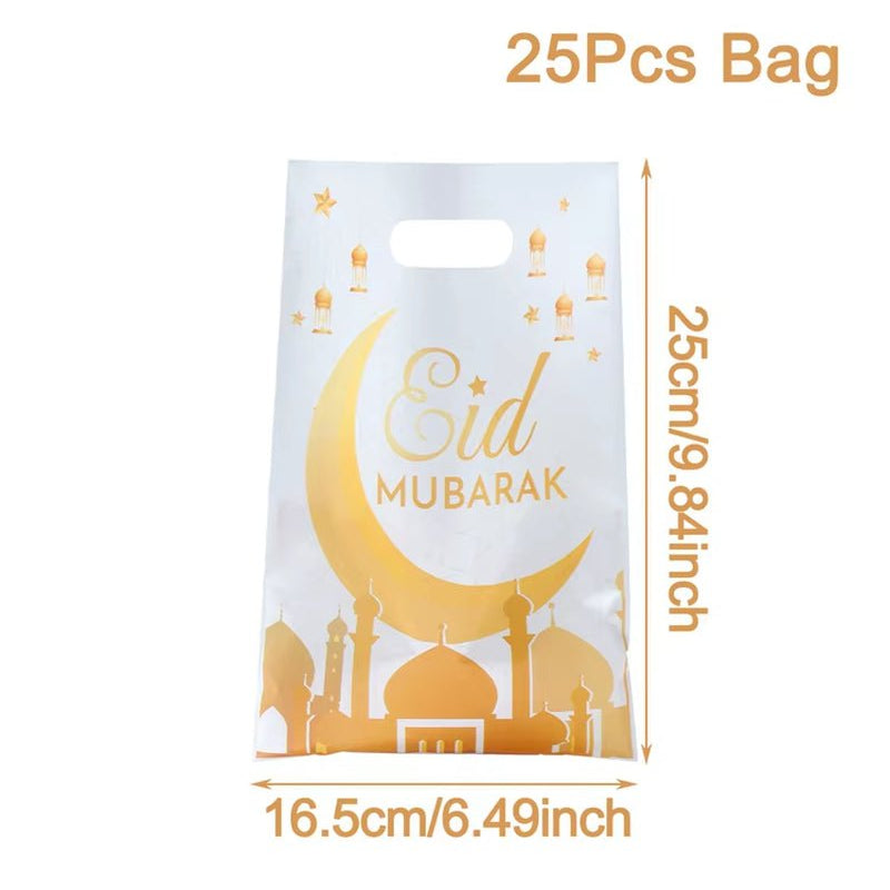 Eid Mubarak Gift Bags Plastic Candy Cookie Bag Ramadan Decoration 2025 for Home Islamic Muslim Party Supplies Eid Gifts - FLUFFI