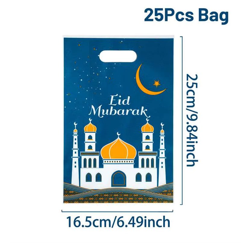Eid Mubarak Gift Bags Plastic Candy Cookie Bag Ramadan Decoration 2025 for Home Islamic Muslim Party Supplies Eid Gifts - FLUFFI