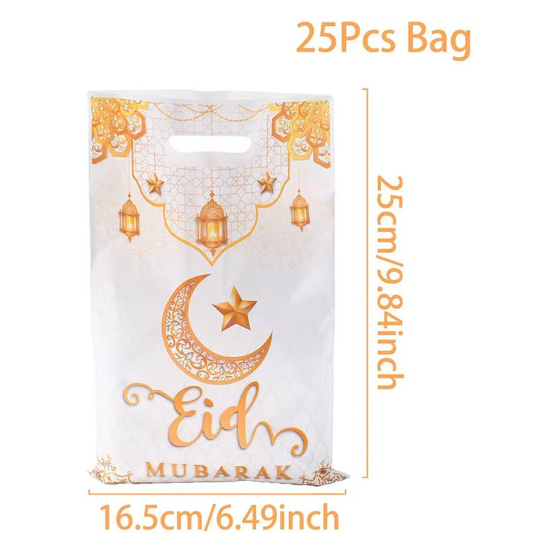 Eid Mubarak Gift Bags Plastic Candy Cookie Bag Ramadan Decoration 2025 for Home Islamic Muslim Party Supplies Eid Gifts - FLUFFI