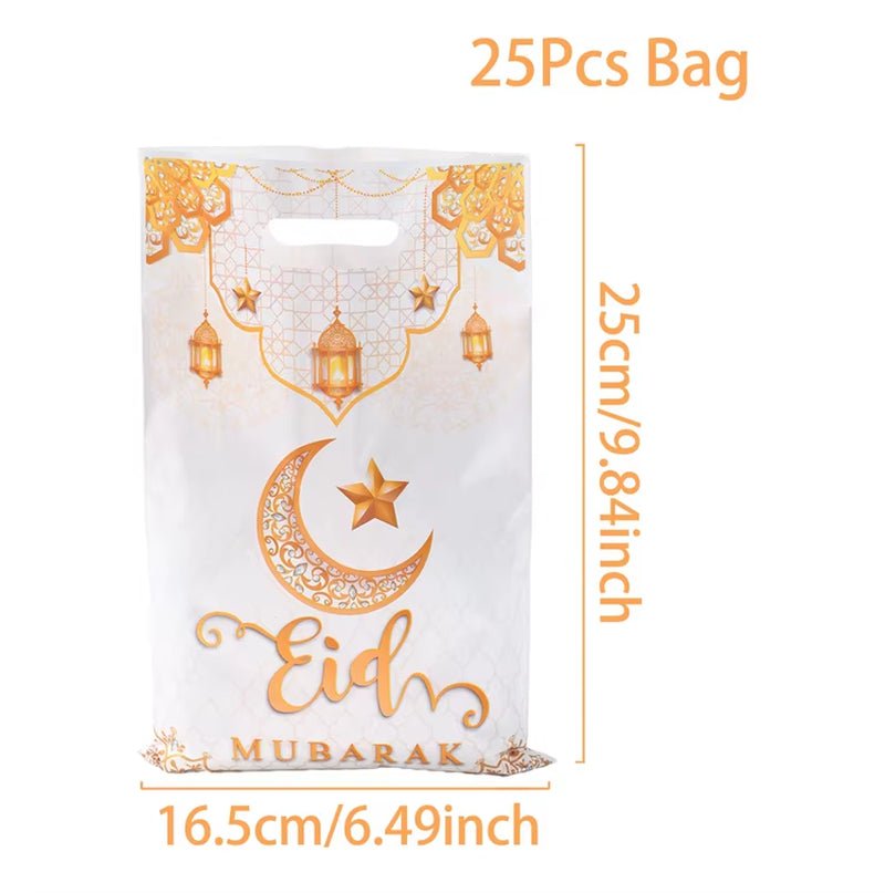 Eid Mubarak Gift Bags Plastic Candy Cookie Bag Ramadan Decoration 2025 for Home Islamic Muslim Party Supplies Eid Gifts - FLUFFI