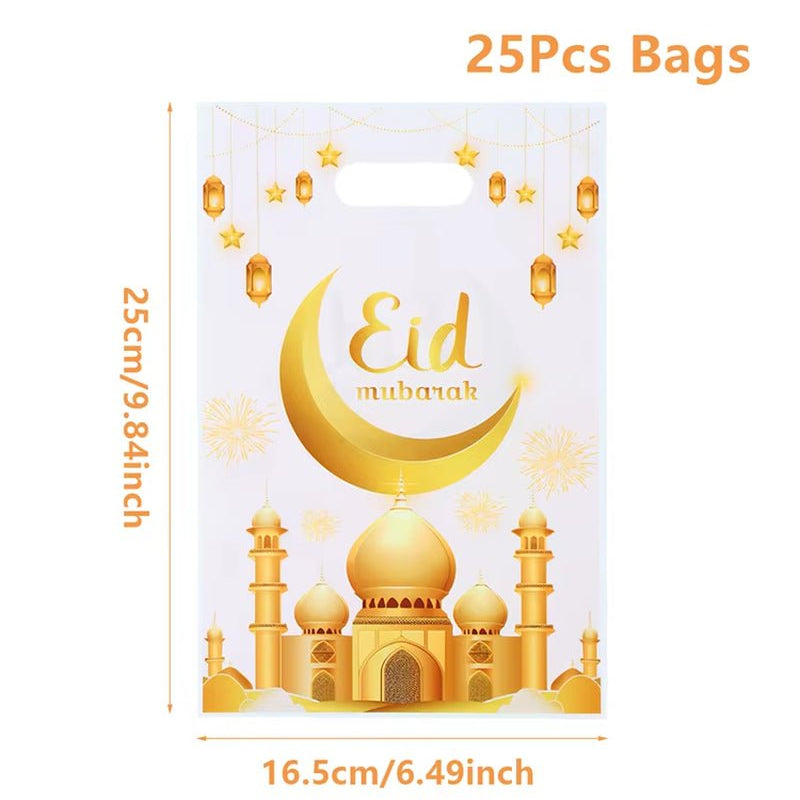 Eid Mubarak Gift Bags Plastic Candy Cookie Bag Ramadan Decoration 2025 for Home Islamic Muslim Party Supplies Eid Gifts - FLUFFI